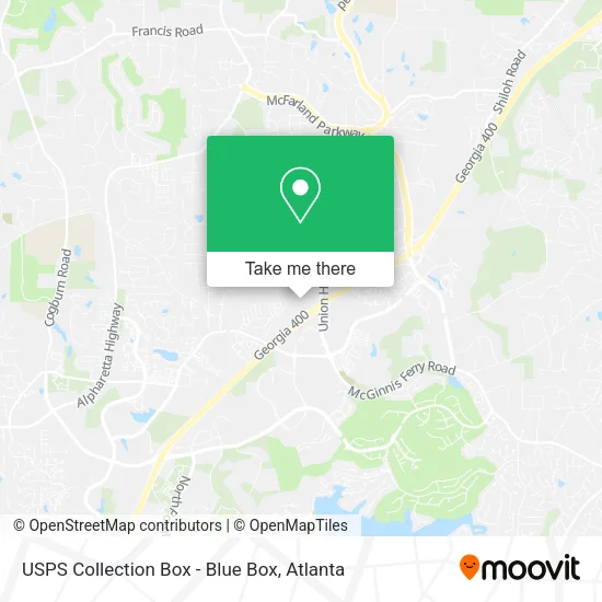 USPS Collection Box - Blue Box map