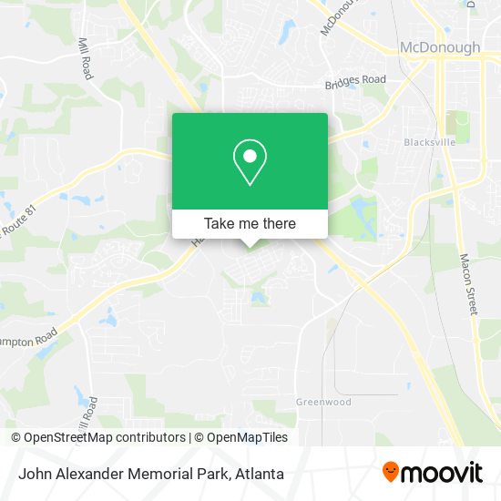 John Alexander Memorial Park map