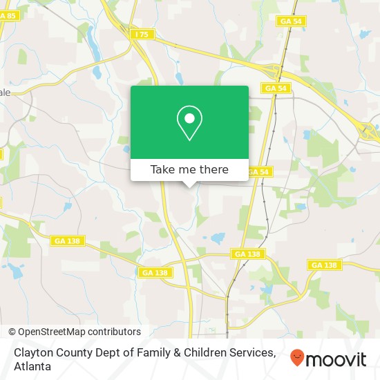 Mapa de Clayton County Dept of Family & Children Services