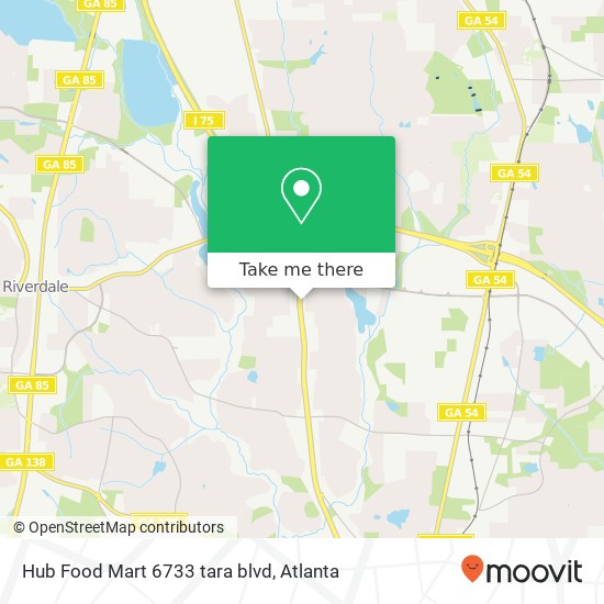 Hub Food Mart 6733 tara blvd map