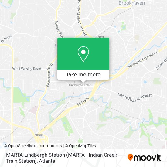 Mapa de MARTA-Lindbergh Station (MARTA - Indian Creek Train Station)