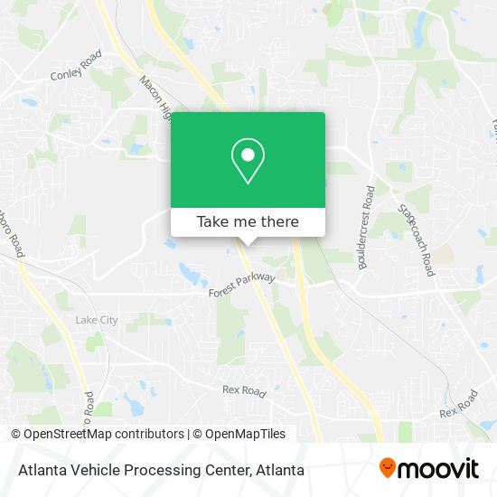 Atlanta Vehicle Processing Center map