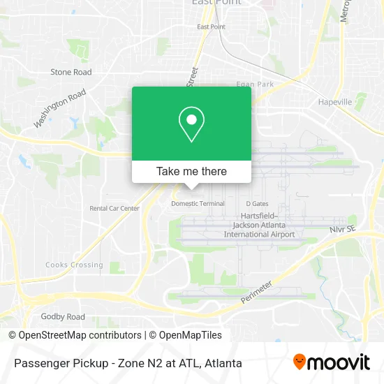 Passenger Pickup - Zone N2 at ATL map