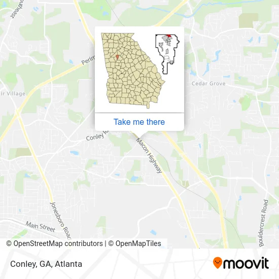 Conley, GA map