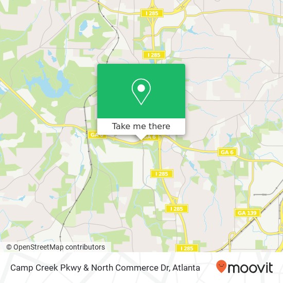 Camp Creek Pkwy & North Commerce Dr map