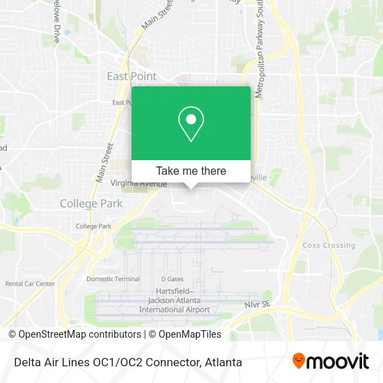 Mapa de Delta Air Lines OC1 / OC2 Connector