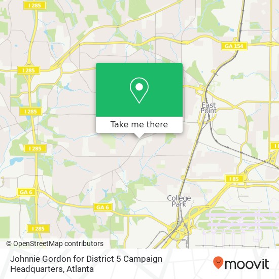 Mapa de Johnnie Gordon for District 5 Campaign Headquarters