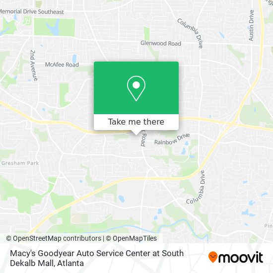 Macy's Goodyear Auto Service Center at  South Dekalb Mall map