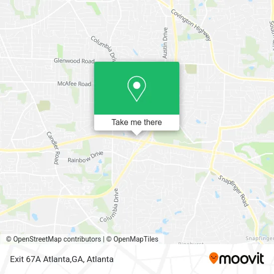 Mapa de Exit 67A Atlanta,GA