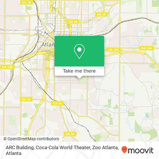 Mapa de ARC Building, Coca-Cola World Theater, Zoo Atlanta