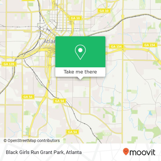 Black Girls Run Grant Park map