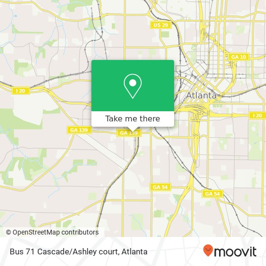 Bus 71 Cascade/Ashley court map