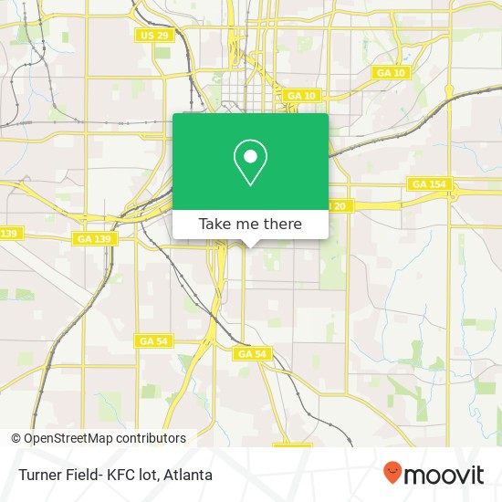 Mapa de Turner Field- KFC lot