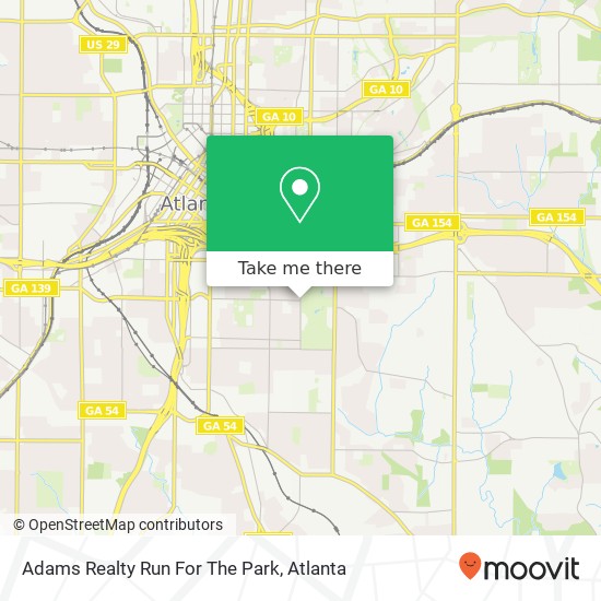 Mapa de Adams Realty Run For The Park