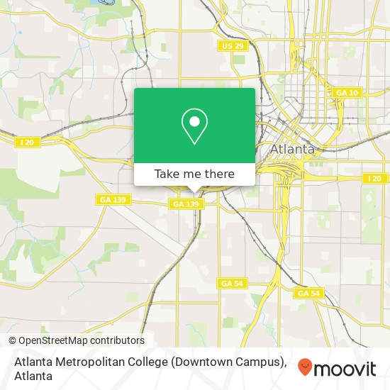 Mapa de Atlanta Metropolitan College (Downtown Campus)