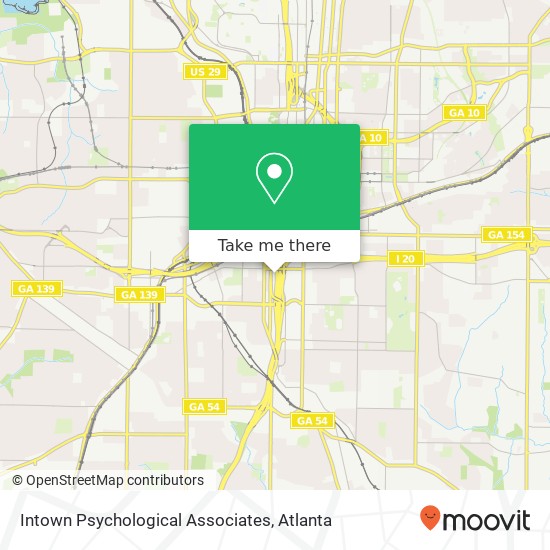 Intown Psychological Associates map