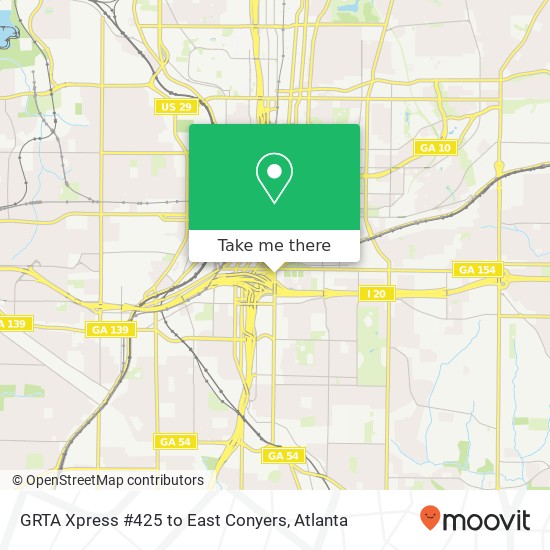 Mapa de GRTA Xpress #425 to East Conyers