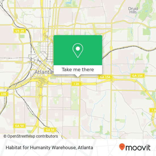 Habitat for Humanity Warehouse map