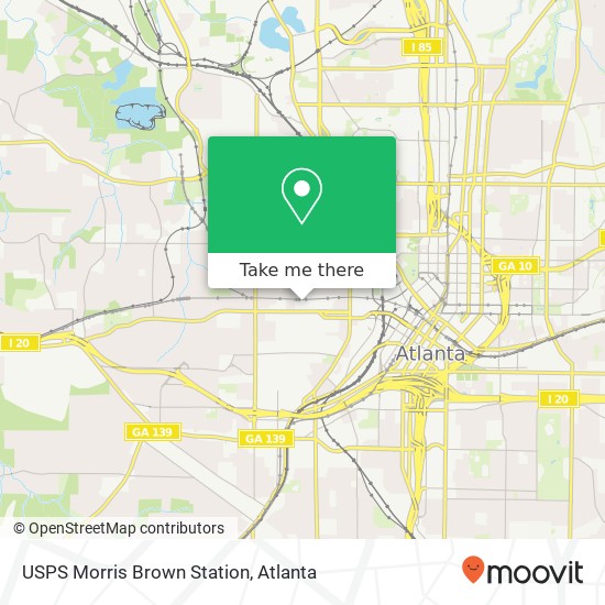 USPS Morris Brown Station map