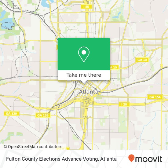 Mapa de Fulton County Elections Advance Voting