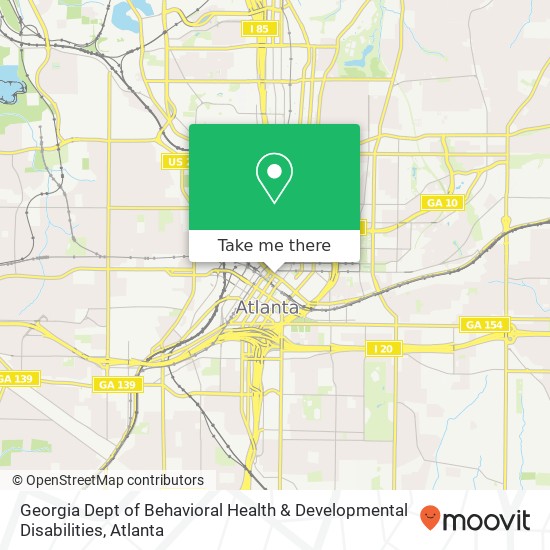 Mapa de Georgia Dept of Behavioral Health & Developmental Disabilities