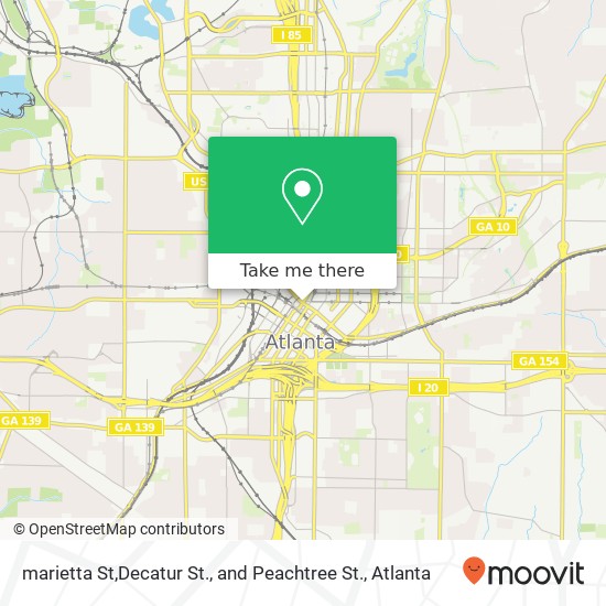 marietta St,Decatur St., and Peachtree St. map