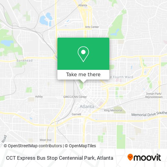 CCT Express Bus Stop Centennial Park map