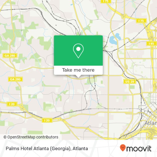 Mapa de Palms Hotel Atlanta (Georgia)