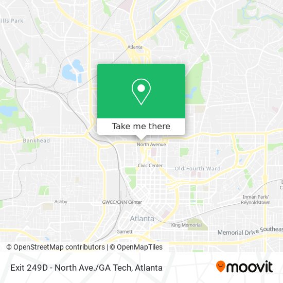 Mapa de Exit 249D - North Ave./GA Tech