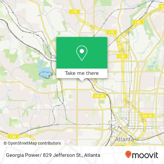 Mapa de Georgia Power/ 829 Jefferson St.