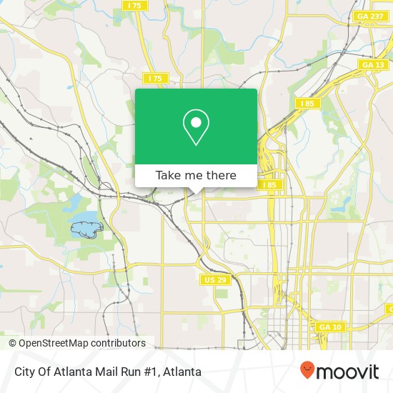 City Of Atlanta Mail Run #1 map