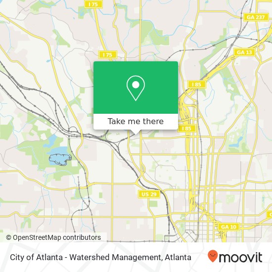 City of Atlanta - Watershed Management map