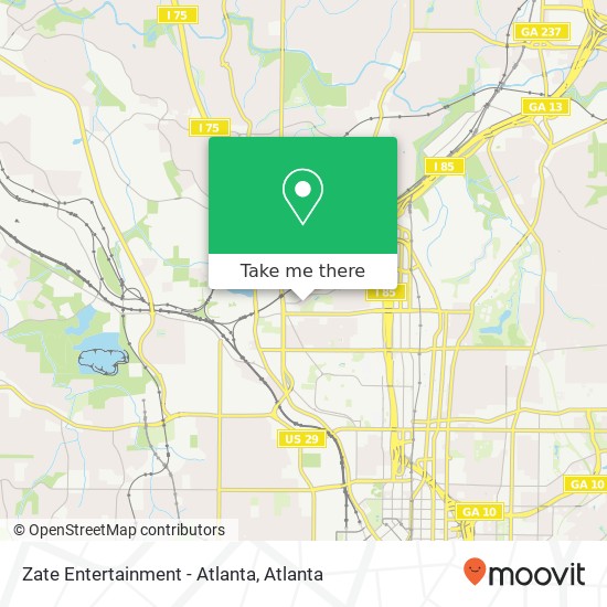 Zate Entertainment - Atlanta map
