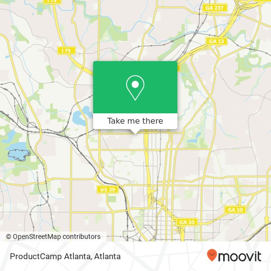 Mapa de ProductCamp Atlanta