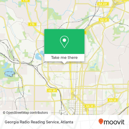 Georgia Radio Reading Service map