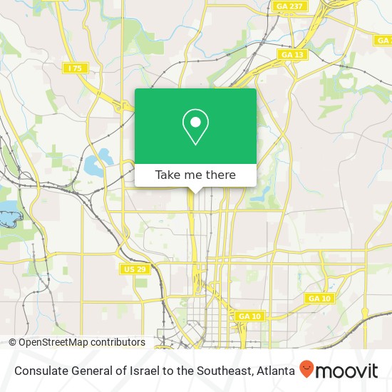 Consulate General of Israel to the Southeast map