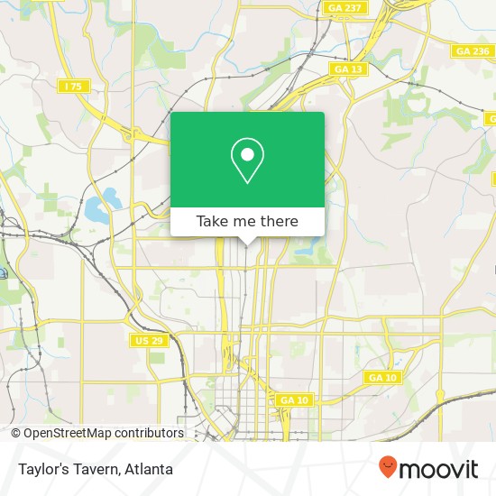 Taylor's Tavern map