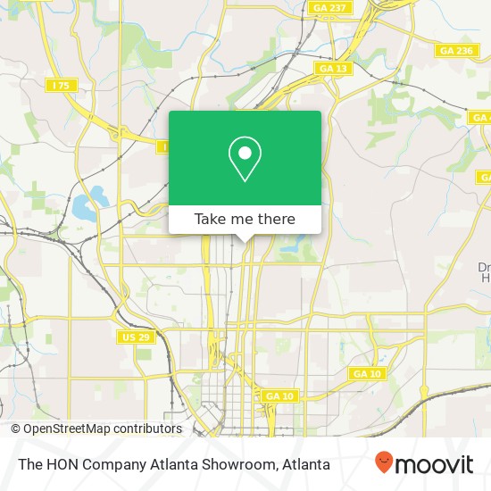 The HON Company Atlanta Showroom map