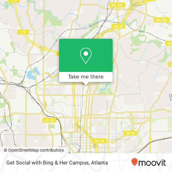 Mapa de Get Social with Bing & Her Campus