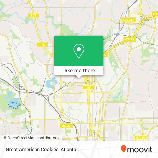 Mapa de Great American Cookies