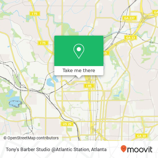 Mapa de Tony's Barber Studio @Atlantic Station