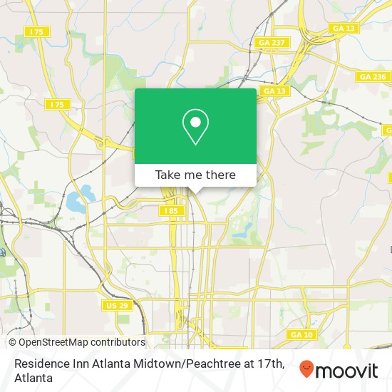 Residence Inn Atlanta Midtown / Peachtree at 17th map