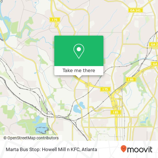 Mapa de Marta Bus Stop: Howell Mill n KFC