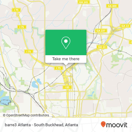 barre3 Atlanta - South Buckhead map