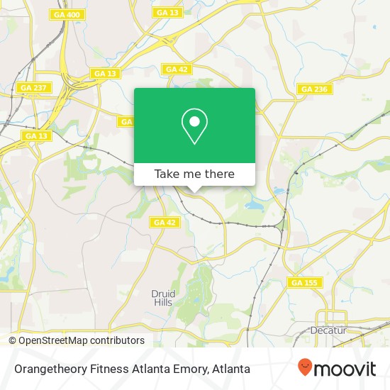 Mapa de Orangetheory Fitness Atlanta Emory