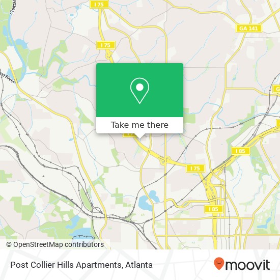 Post Collier Hills Apartments map