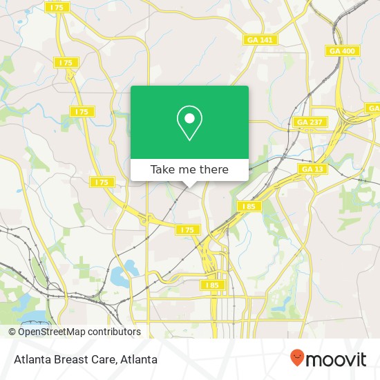 Atlanta Breast Care map