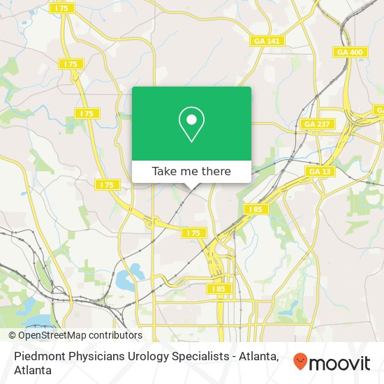 Mapa de Piedmont Physicians Urology Specialists - Atlanta