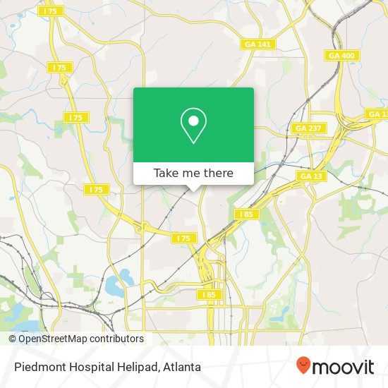 Mapa de Piedmont Hospital Helipad