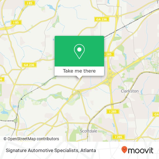 Signature Automotive Specialists map